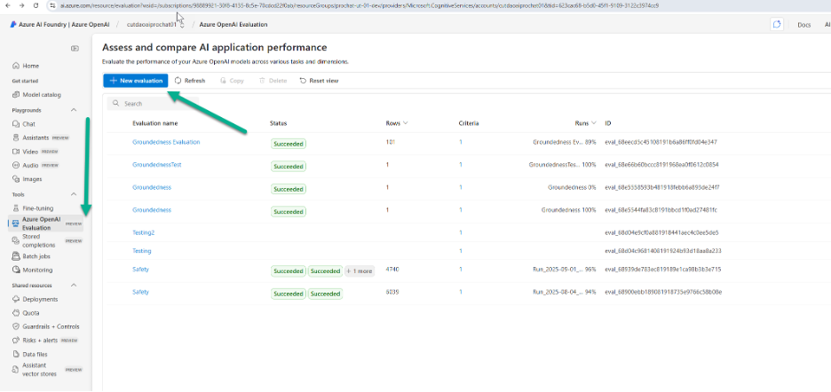 Click New Evaluation